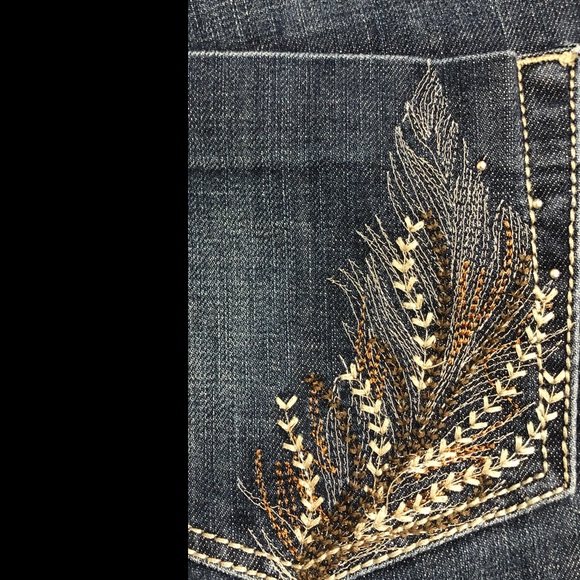 Lee Platinum Label Women’s Size 14 Embroidered Straight Leg Denim Jeans - Picture 6 of 10